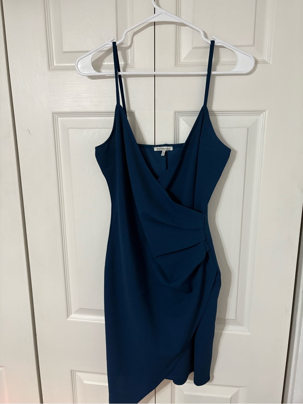 Charlotte Russe Navy Spaghetti-Strap Wrap Mini Dress